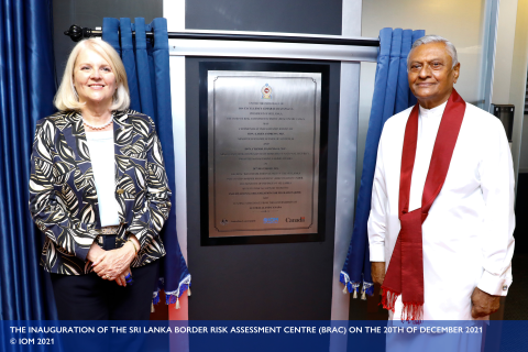Inauguration of the Sri Lanka Border Risk Assessment Centre (BRAC) to Improve Border Security and Facilitate Economic Recovery 